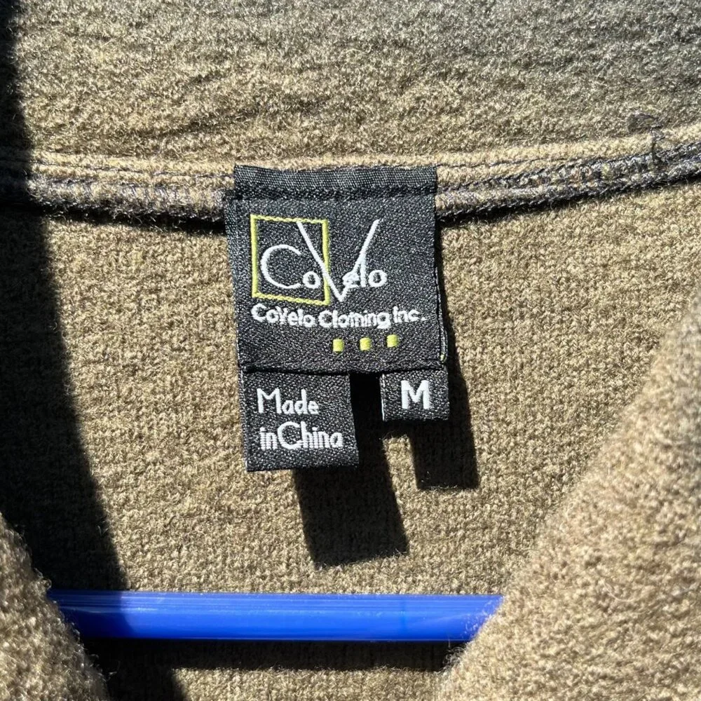 Vintage y2k CoVelo Green Fairy Cottagecore Art To Wear Boiled Wool Jacket Size M - Picture 5 of 9